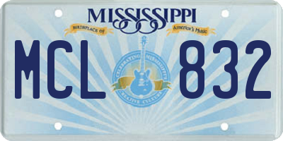MS license plate MCL832