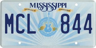 MS license plate MCL844