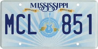 MS license plate MCL851