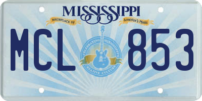 MS license plate MCL853