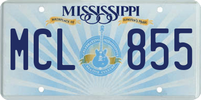 MS license plate MCL855