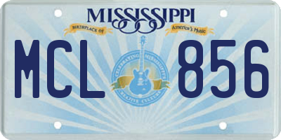 MS license plate MCL856