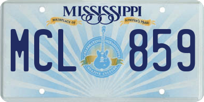 MS license plate MCL859