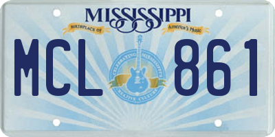 MS license plate MCL861