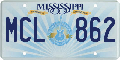MS license plate MCL862