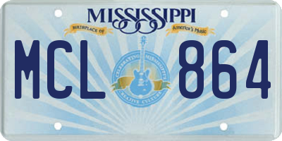 MS license plate MCL864