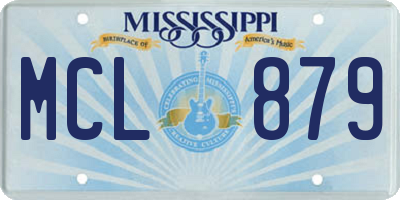 MS license plate MCL879