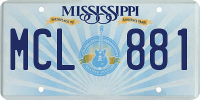 MS license plate MCL881