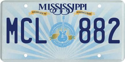 MS license plate MCL882