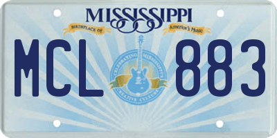 MS license plate MCL883