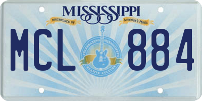 MS license plate MCL884
