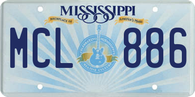 MS license plate MCL886
