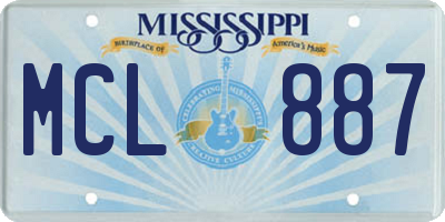 MS license plate MCL887