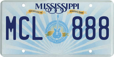 MS license plate MCL888