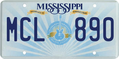 MS license plate MCL890