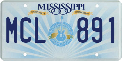 MS license plate MCL891