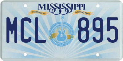 MS license plate MCL895