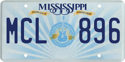 MS license plate MCL896