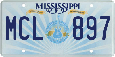 MS license plate MCL897