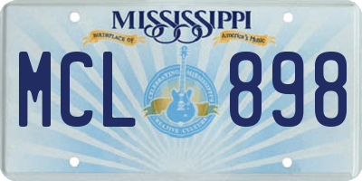 MS license plate MCL898