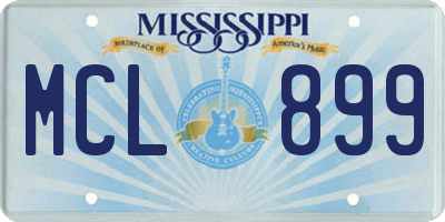 MS license plate MCL899