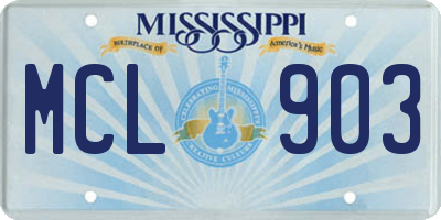 MS license plate MCL903