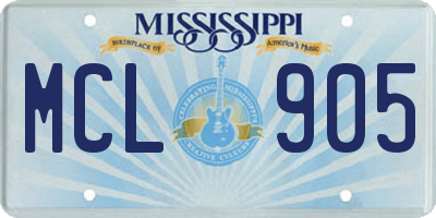 MS license plate MCL905