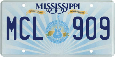 MS license plate MCL909