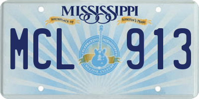 MS license plate MCL913
