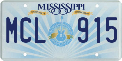 MS license plate MCL915
