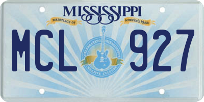 MS license plate MCL927