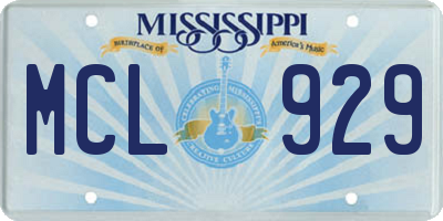 MS license plate MCL929