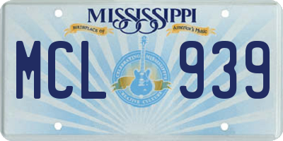 MS license plate MCL939