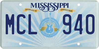 MS license plate MCL940