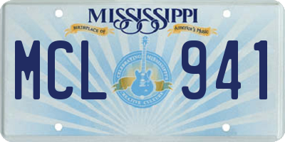 MS license plate MCL941