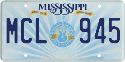 MS license plate MCL945