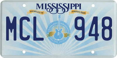 MS license plate MCL948