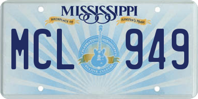 MS license plate MCL949