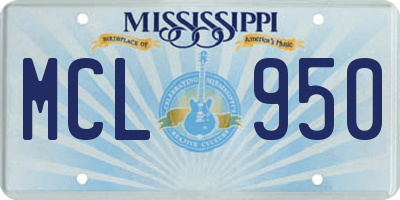MS license plate MCL950