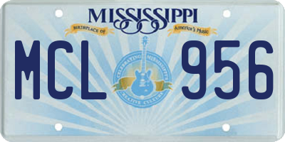 MS license plate MCL956