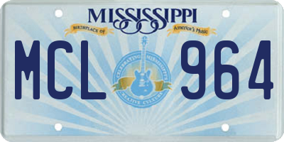 MS license plate MCL964