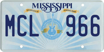 MS license plate MCL966