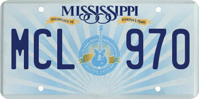 MS license plate MCL970