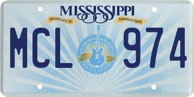 MS license plate MCL974