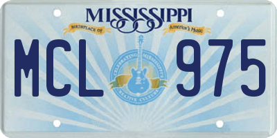 MS license plate MCL975