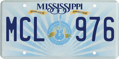 MS license plate MCL976