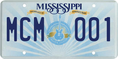 MS license plate MCM001