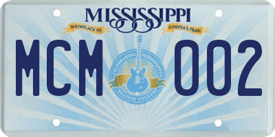 MS license plate MCM002