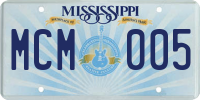 MS license plate MCM005