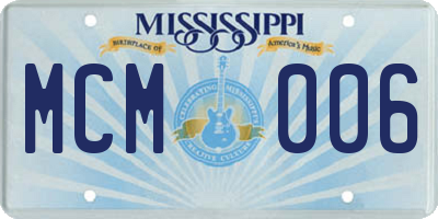 MS license plate MCM006